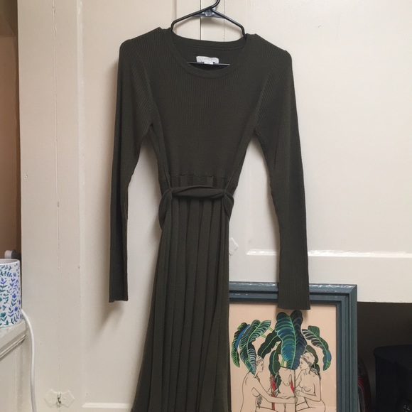 dark green winter dress